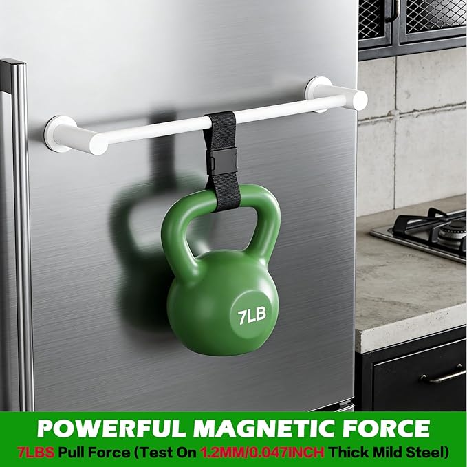 ULIBERMAGNET Magnetic Towel Holder, Magnetic Towel Rail White with Adjustable Length, Non-Slip Stainless Steel Towel Rail for Refrigerator, Oven, Dishwasher, Cabinet, Laundry (2 Pack)