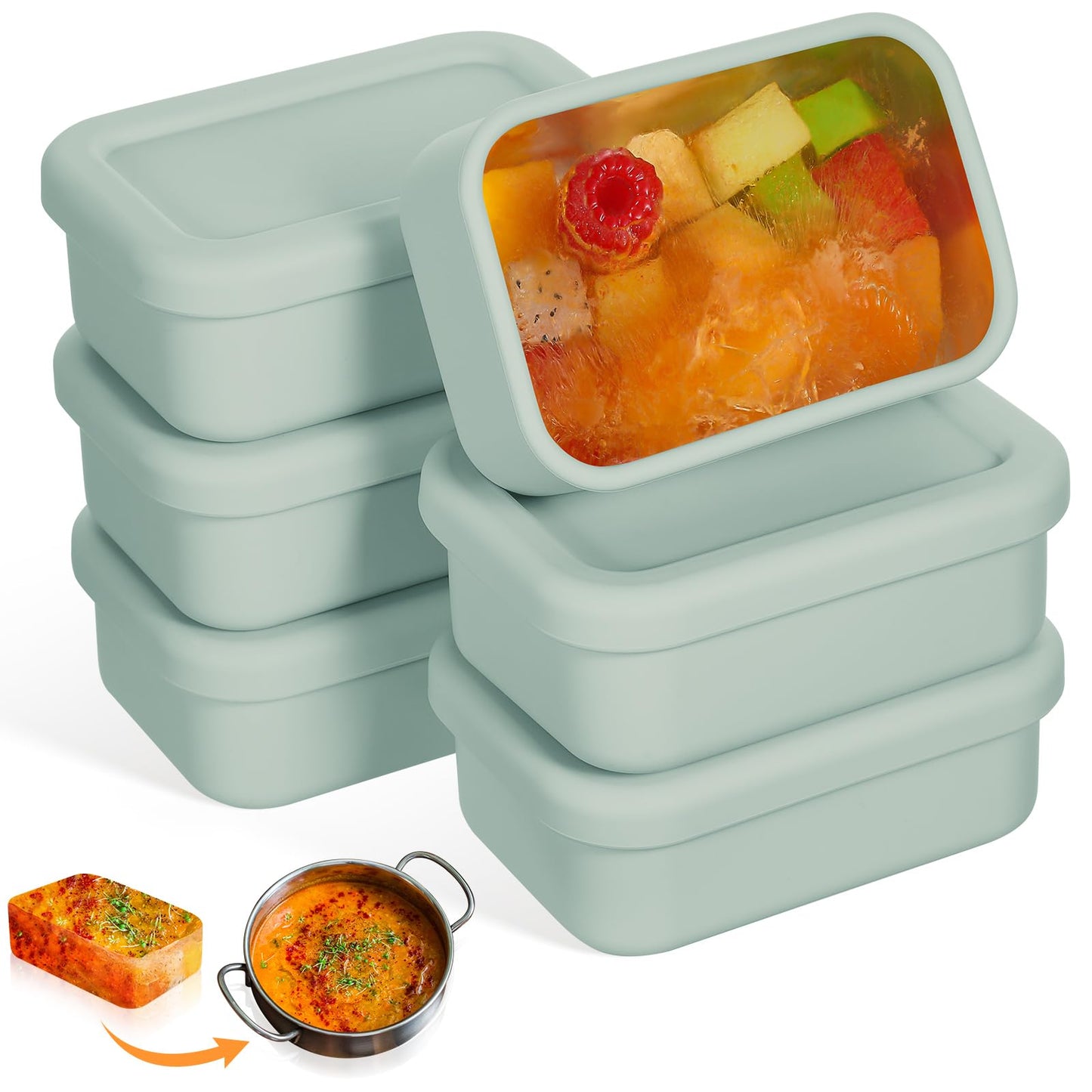Teenyyou 6 Pcs 1 Cup Silicone Freezer Molds, Dark Blue, Gray