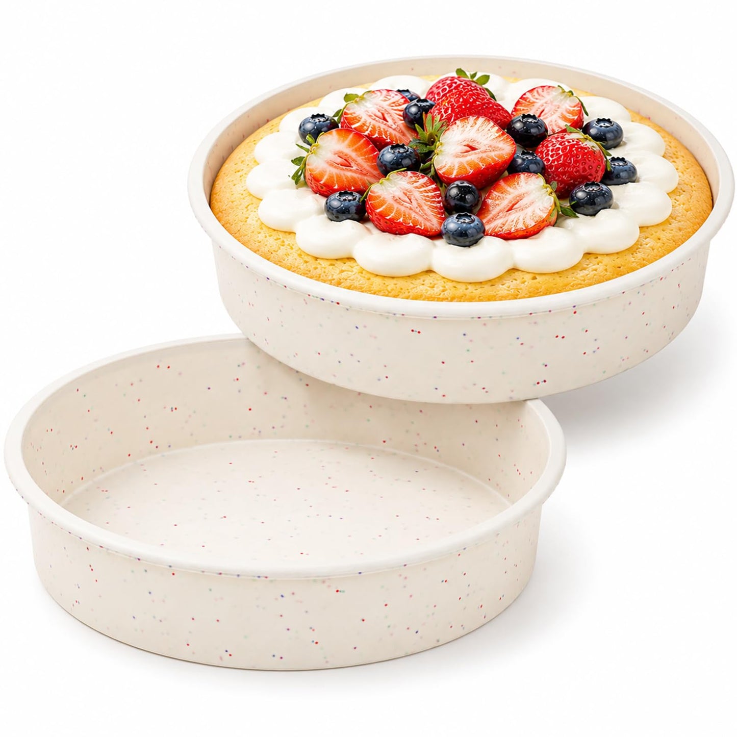 Vinino 10 Inch Round Cake Pan with Stainless Steel Frame