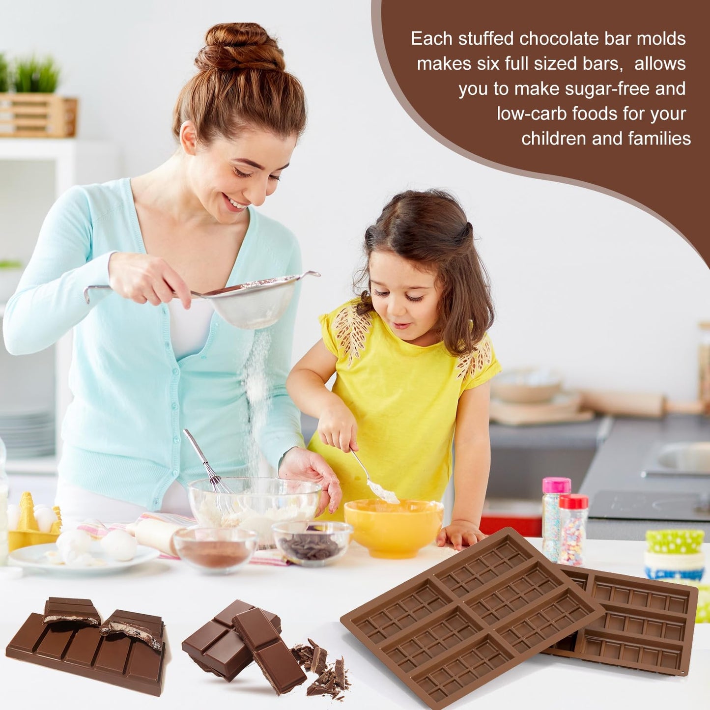 2 Pack Chocolate Bar Mold for Dubai Chocolate