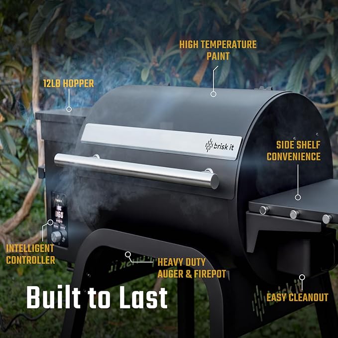 Brisk It Zelos-450 Wood Pellet Grill & Smoker, 450 Sq In, WiFi and A.I.