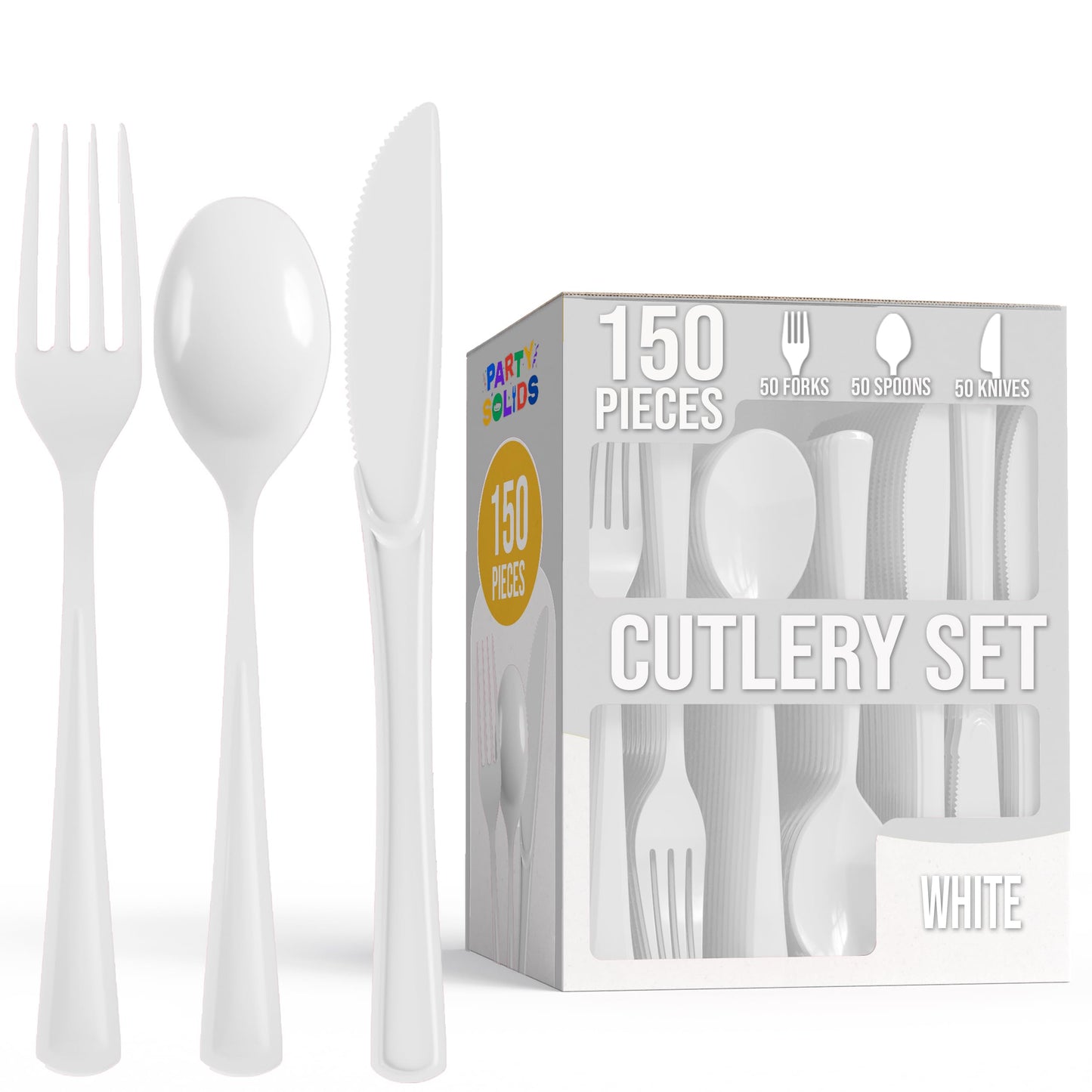 Party Solids Red Plastic Silverware 150 Pcs Red Cutlery Set