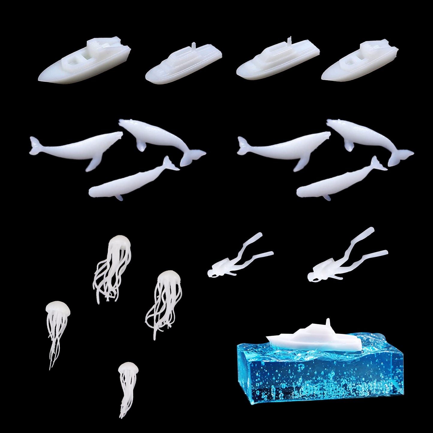 Woohome 12 PCS Mini Elk & Mushroom Resin Casting Moulds, 3D Art Craft Supplies Epoxy Moulds for Jewelry Making