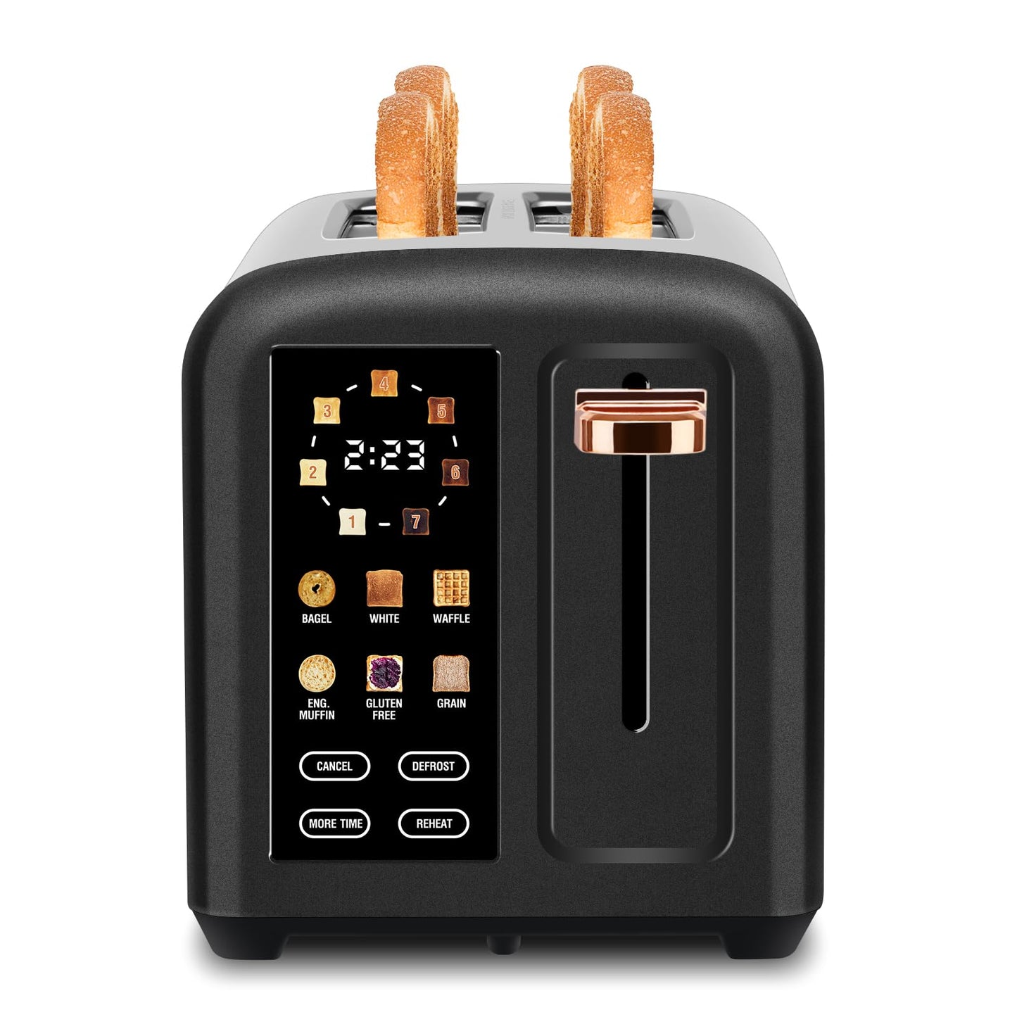 SEEDEEM 2-Slice Touchscreen Toaster, Stainless, 7 Shade, 1350W, Grey