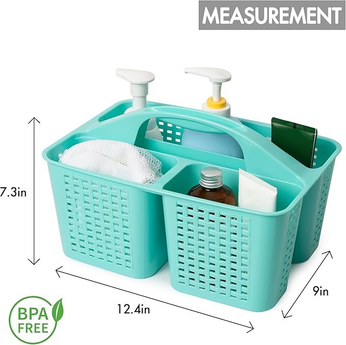 Tiawudi Portable Shower Caddy, Caddy Organizer with Handle, Plastic Shower Basket Hold Soap, Shampoo, Hair Supplies and Beauty Products, Cleaning Supplies Organizer for Home, Dorm, Shelf and Cabinet