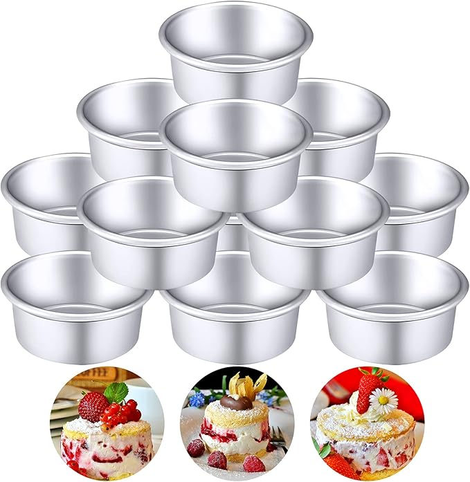Nuenen 6 Pcs 6 Inch Round Cake Pans Aluminum Round Mold Smash Cake Baking Cheesecake Pans for Home Party Baking Supplies