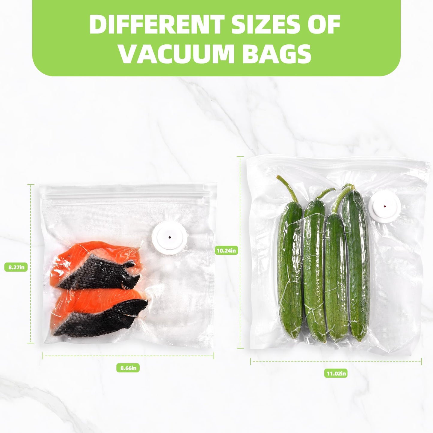 VENMATE Reusable Vacuum Sealer Bags, 15 Pack BPA-Free 10×11 Inch, Leak-Proof, Freezer Microwave Sous Vide Safe, ideal for storing snacks, spices, meat, fruits and vegetables