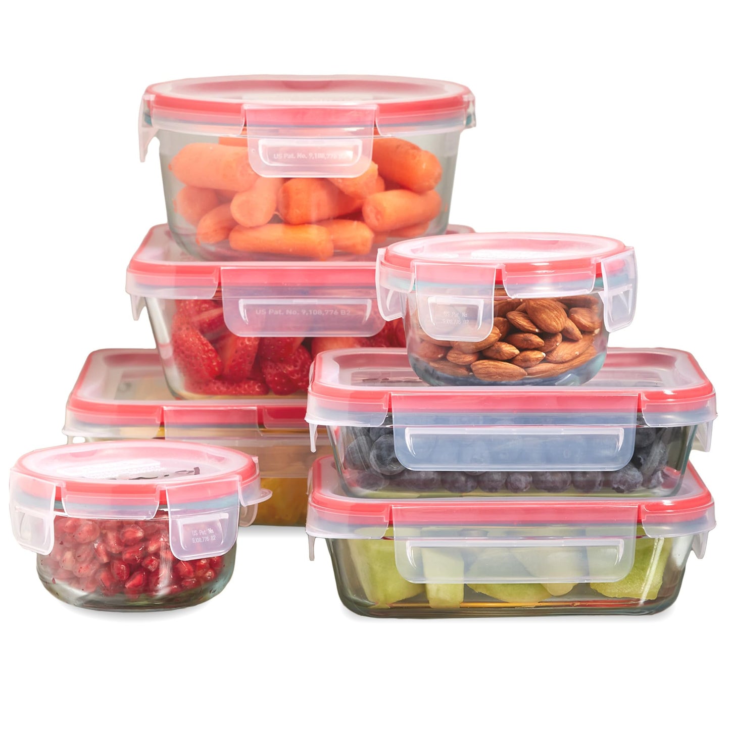 Pyrex Freshlock (7-Pack) Glass Food Storage Containers Set (1, 2, 4 Cup)