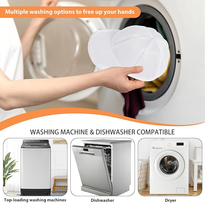 Hat Washer Cage Hat Cleaner for Baseball Caps Fit for Adults and Kids Hats, White