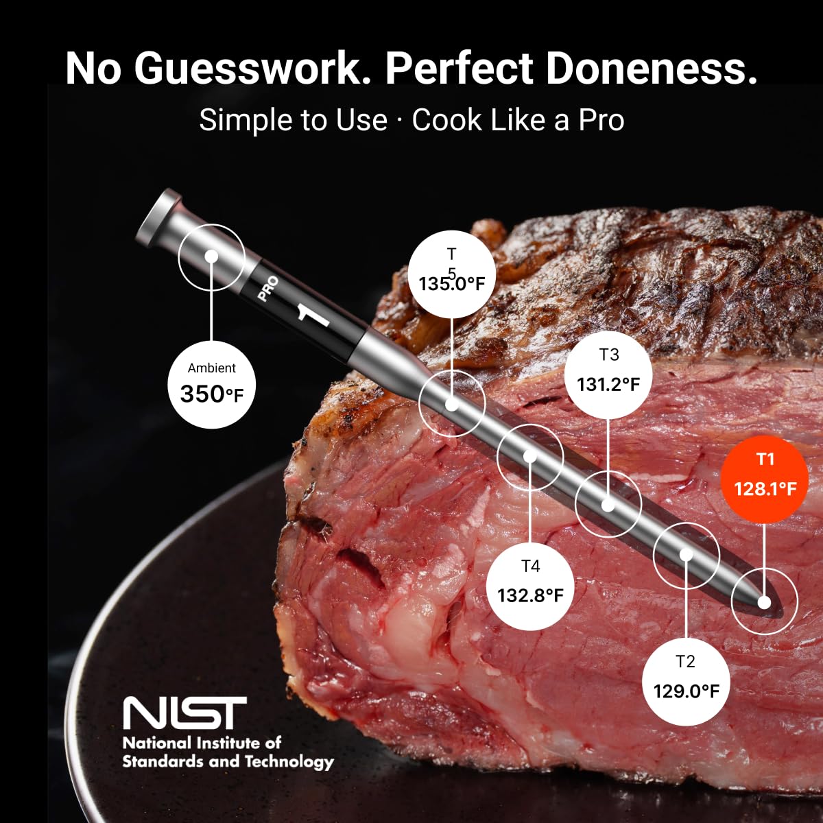 ThermoMaven 3000FT Wireless Meat Thermometer, No App Needed, 2 Probes