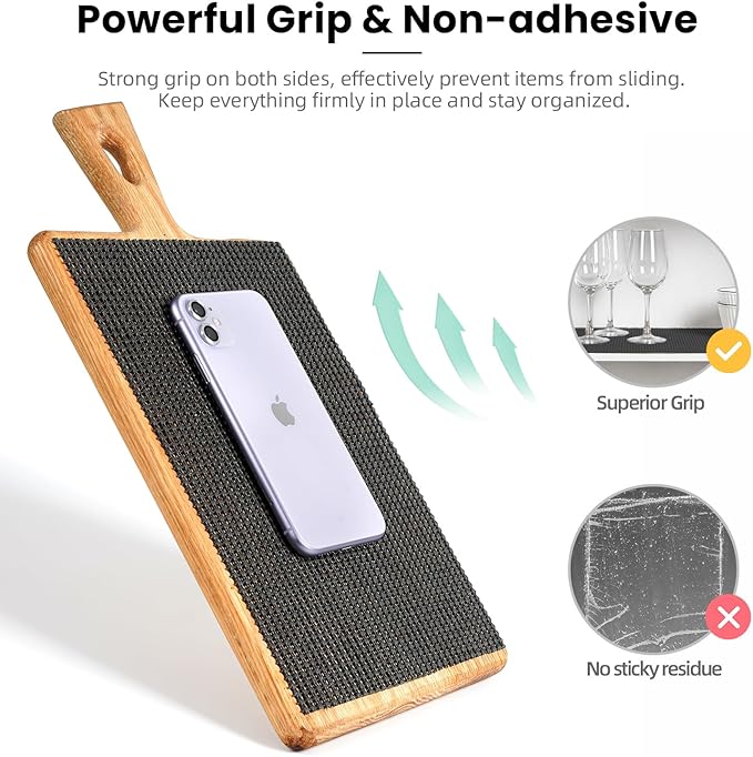 BAGAIL Drawer and Shelf Liner, 17.5 in X 20 Ft Non-Adhesive Shelf Liners for Kitchen Cabinets, Thick Strong Grip Liners for Desk, Shelves, Bathroom Drawers, Cabinet Protection - Charcoal