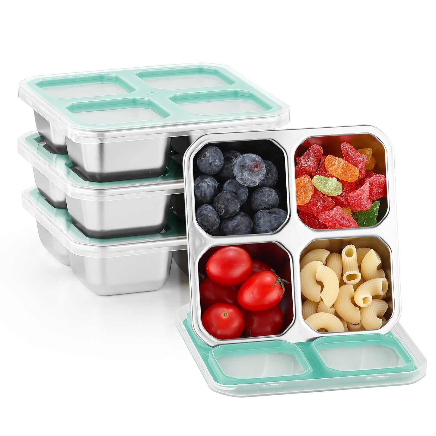 BEFOY 4 Pack Stainless Steel Snack Containers with Lids