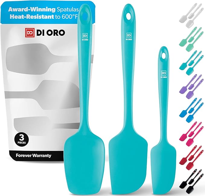 DI ORO Silicone Spatula Set - 600F Heat Resistant, 3-Pc Lavender