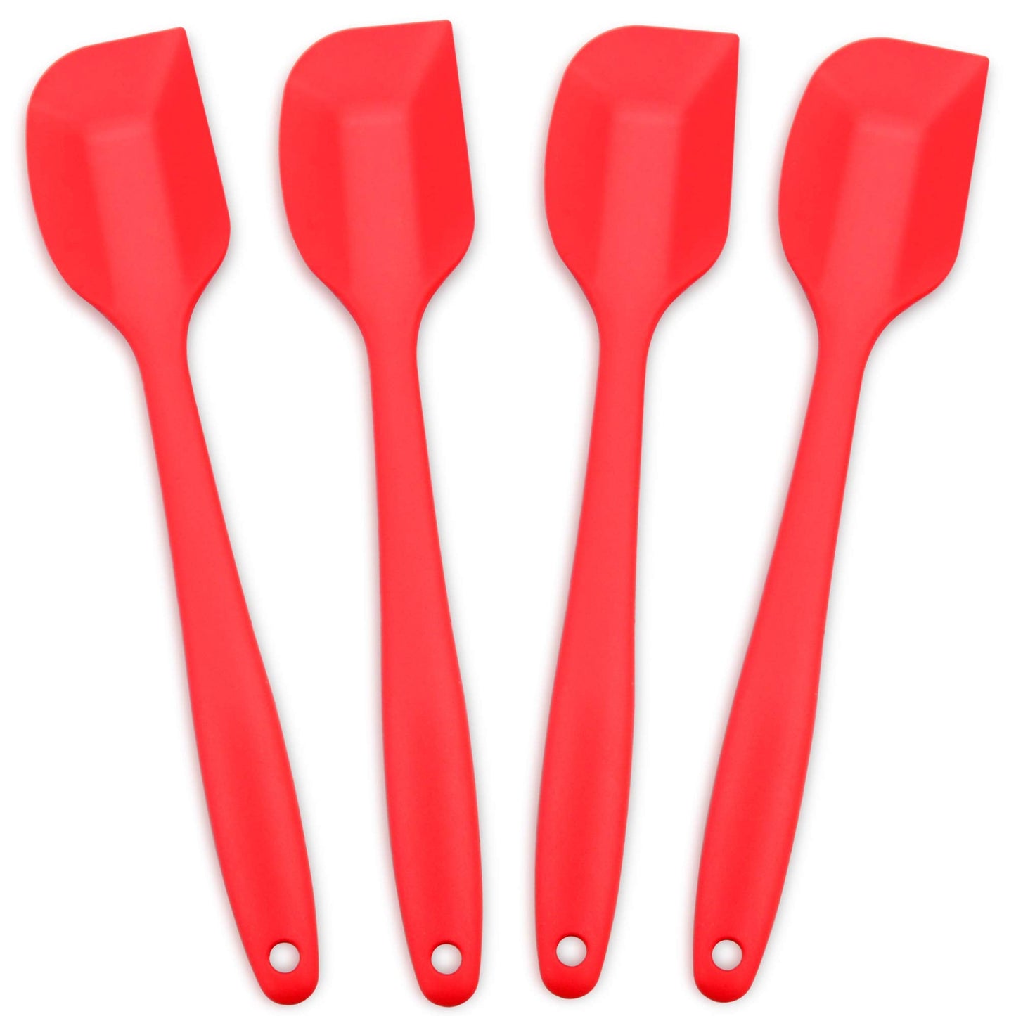 4-Piece Silicone Spatula Set with Stainless Steel Core, Multicolor