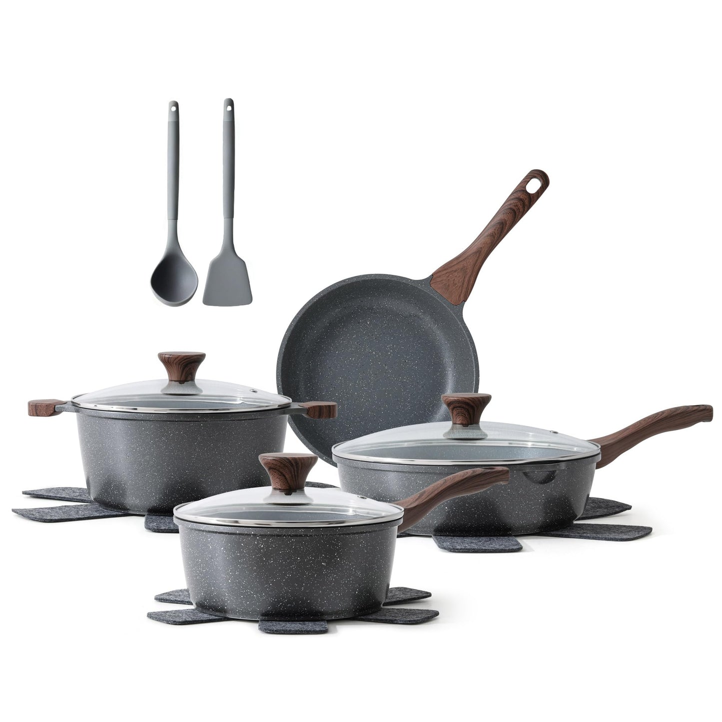 SENSARTE Nonstick Ceramic Cookware Set, 13-pcs Non-toxic Pots and Pans Set