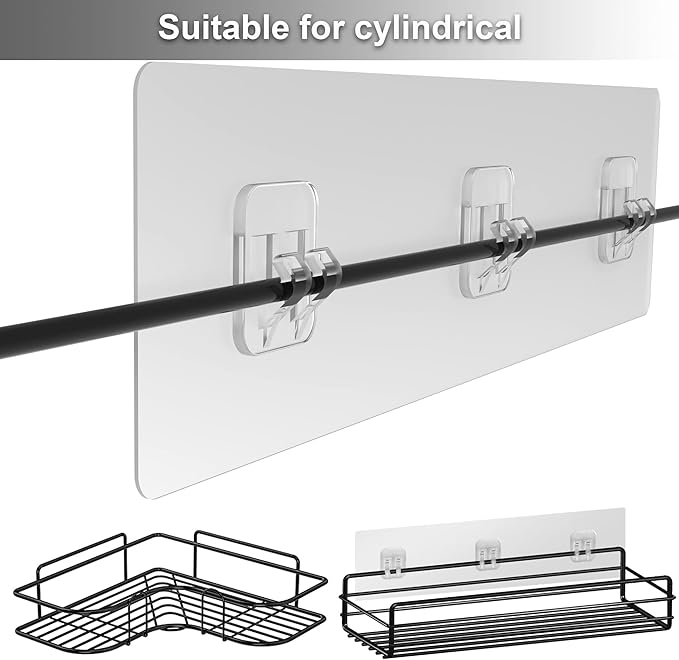Shower Caddy Shelf Adhesive Replacement Stickers Pads For Bathroom Corner Organizer Basket, No Drilling For Kitchen Racks And Soap Holder 2pack