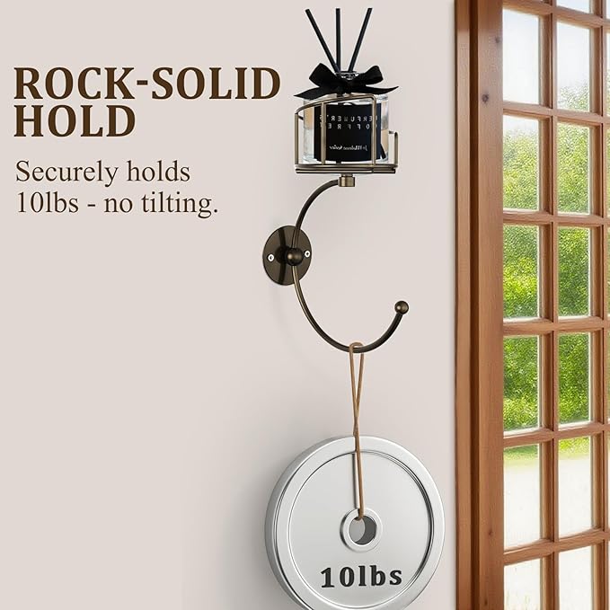 Hand Towel Holder for Bathroom with Vintage Wall Mounted Candle Holder, Rustproof Anti-Corrosion Alloy Unique Bronze Towel Hook, Sturdy Coat Hanger for Vintage Kitchen Bathroom Decor and Accessories