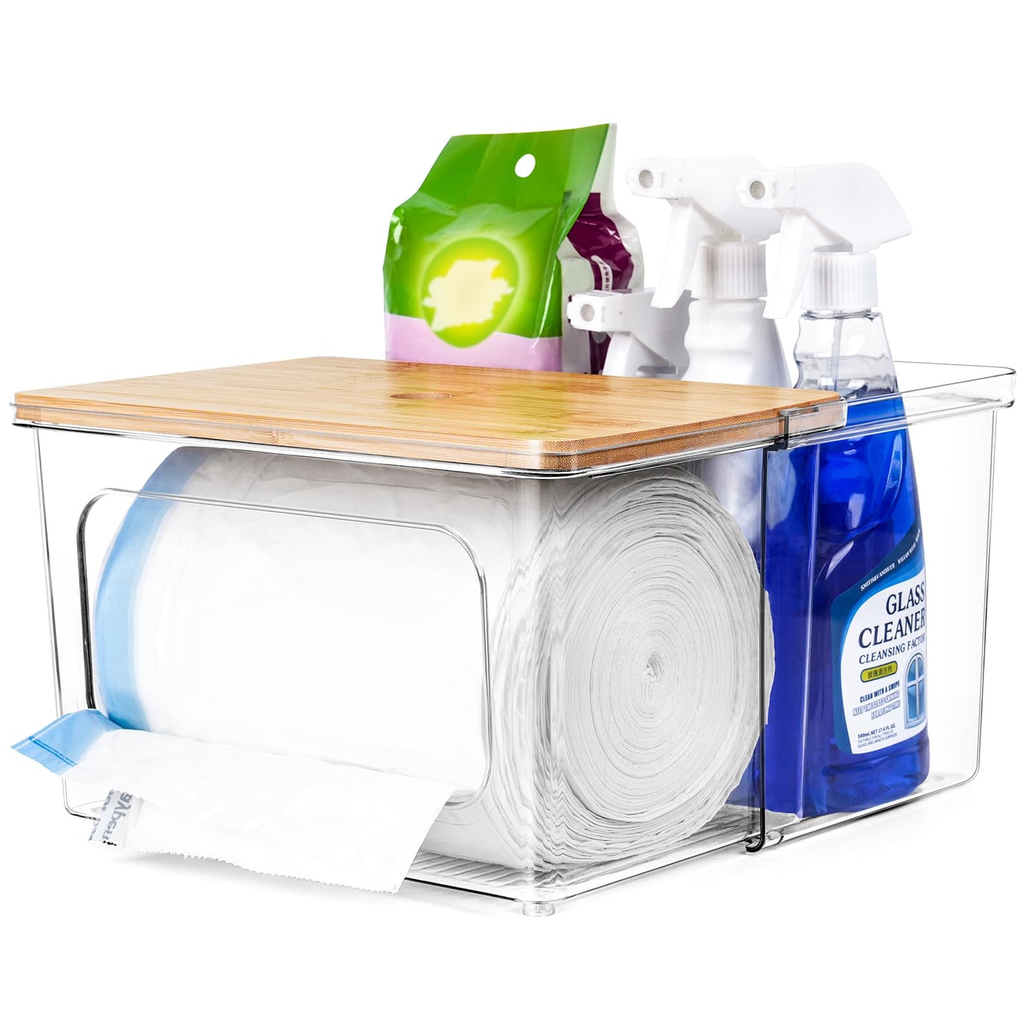 iCASA 3 in 1 Trash Bag Holder Garbage Bags Dispenser Under Sink Organizer