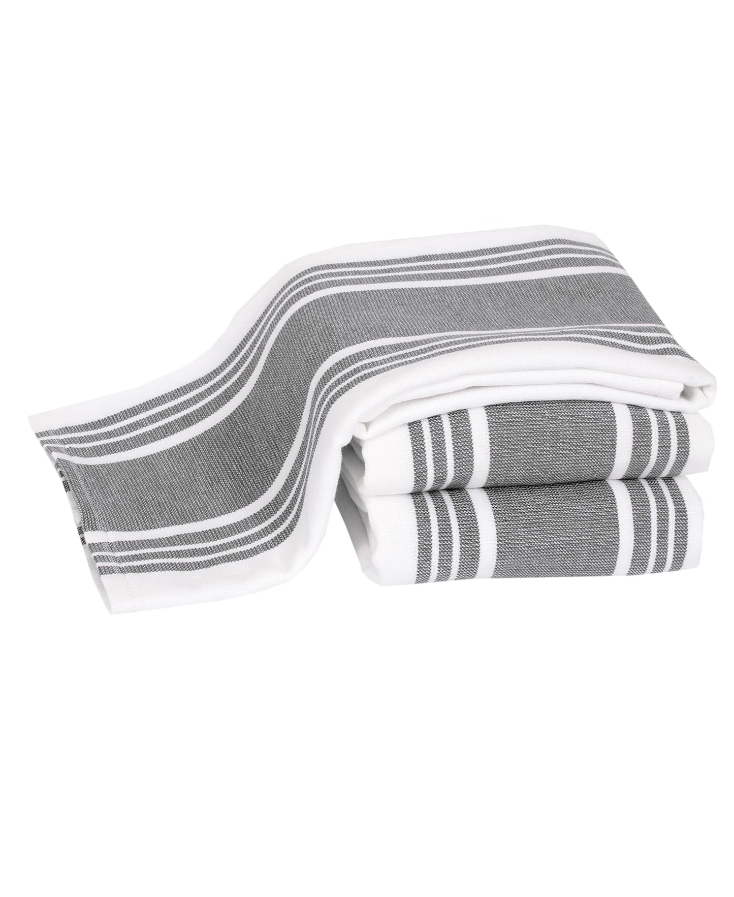 All-Clad Dual-Purpose Kitchen Towels: Highly Absorbent - 100% Cotton, 17"x30" Dish Towels for Cleaning & Drying Dishes & Glassware, 3-Pack, Black