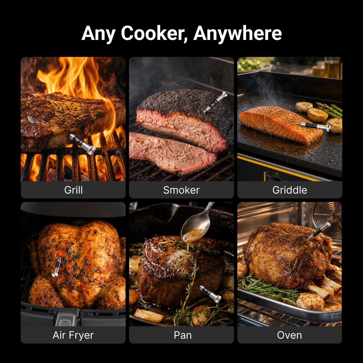 ThermoMaven 3000FT Wireless Meat Thermometer, No App Needed, 2 Probes