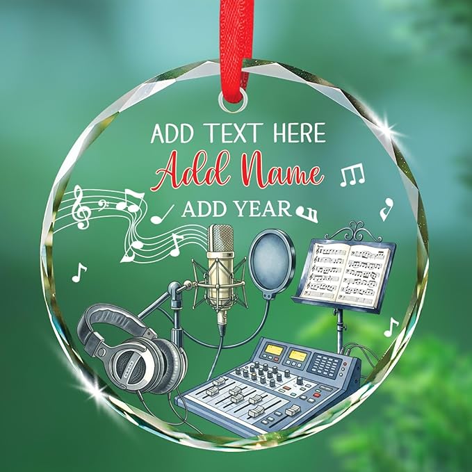 Clarinet Player Christmas Glass Ornament, Personalized Clarinet Xmas Ornament Gifts for Musical Instrument Player, Clarinettist Christmas Keepsake, Custom Text & Name Musician Glass Ornaments 2026