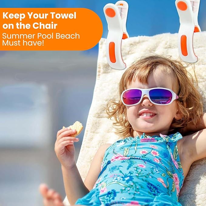 Beach Towel Clips for Beach Chair Towel Holder for Beach Chair Pool Chair on Cruise-Jumbo Size,Plastic Strong Beach Chair Clips to Keep Your Towel from Blowing Away,Heavy Duty and in Bright Colors