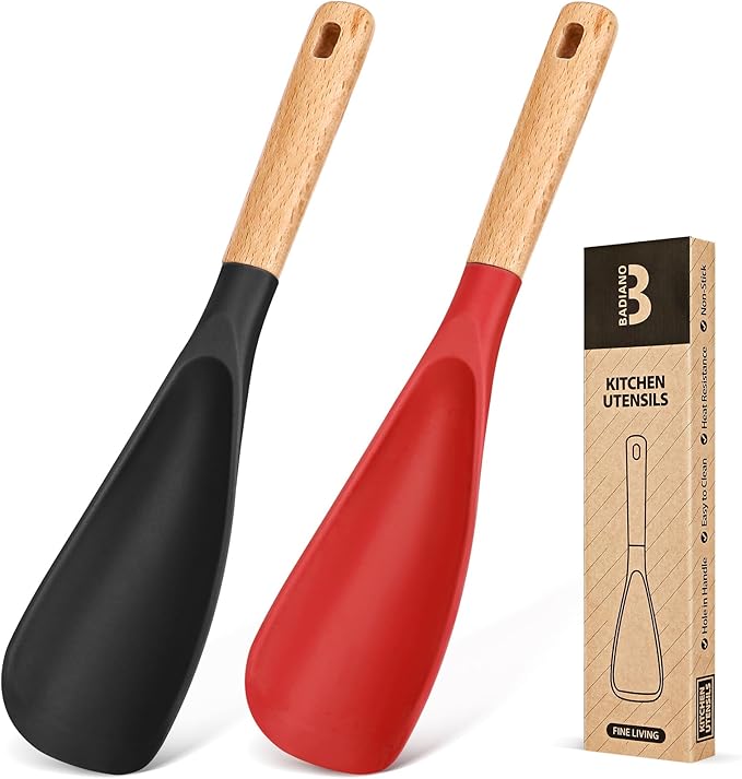 Badiano Silicone Cooking Spoon for Nonstick Cookwares, Multi-function,13.4"
