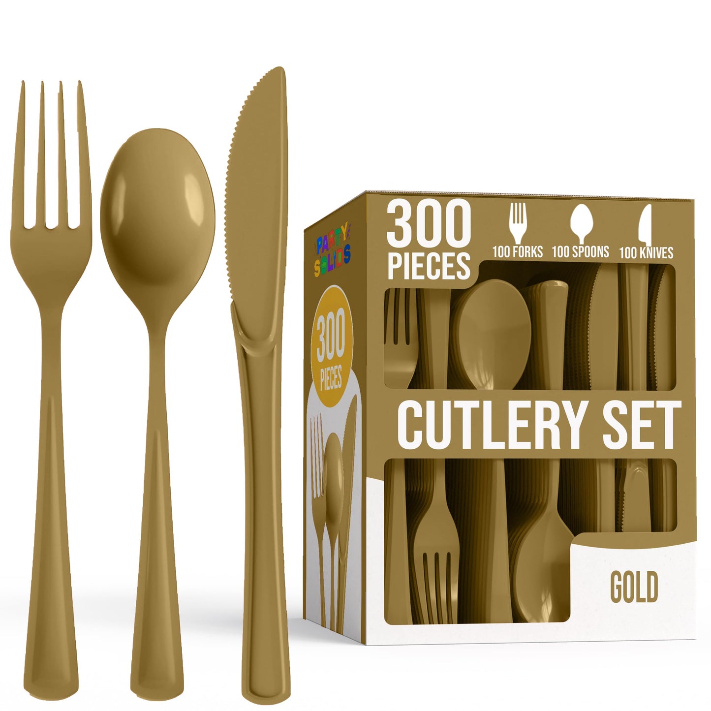 Party Solids Dark Blue Plastic Silverware 300 Pcs Dark Blue Cutlery Set