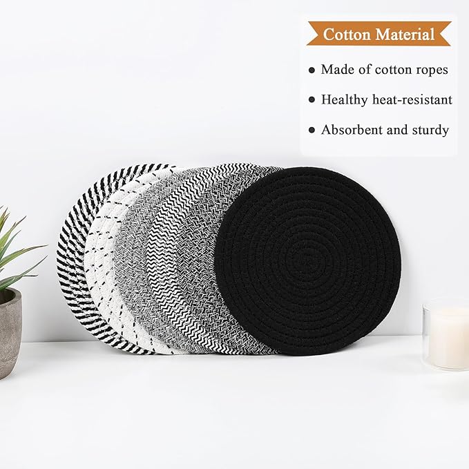 SHACOS 8 Inch Trivets for Hot Dishes 6 Pieces Trivet Set