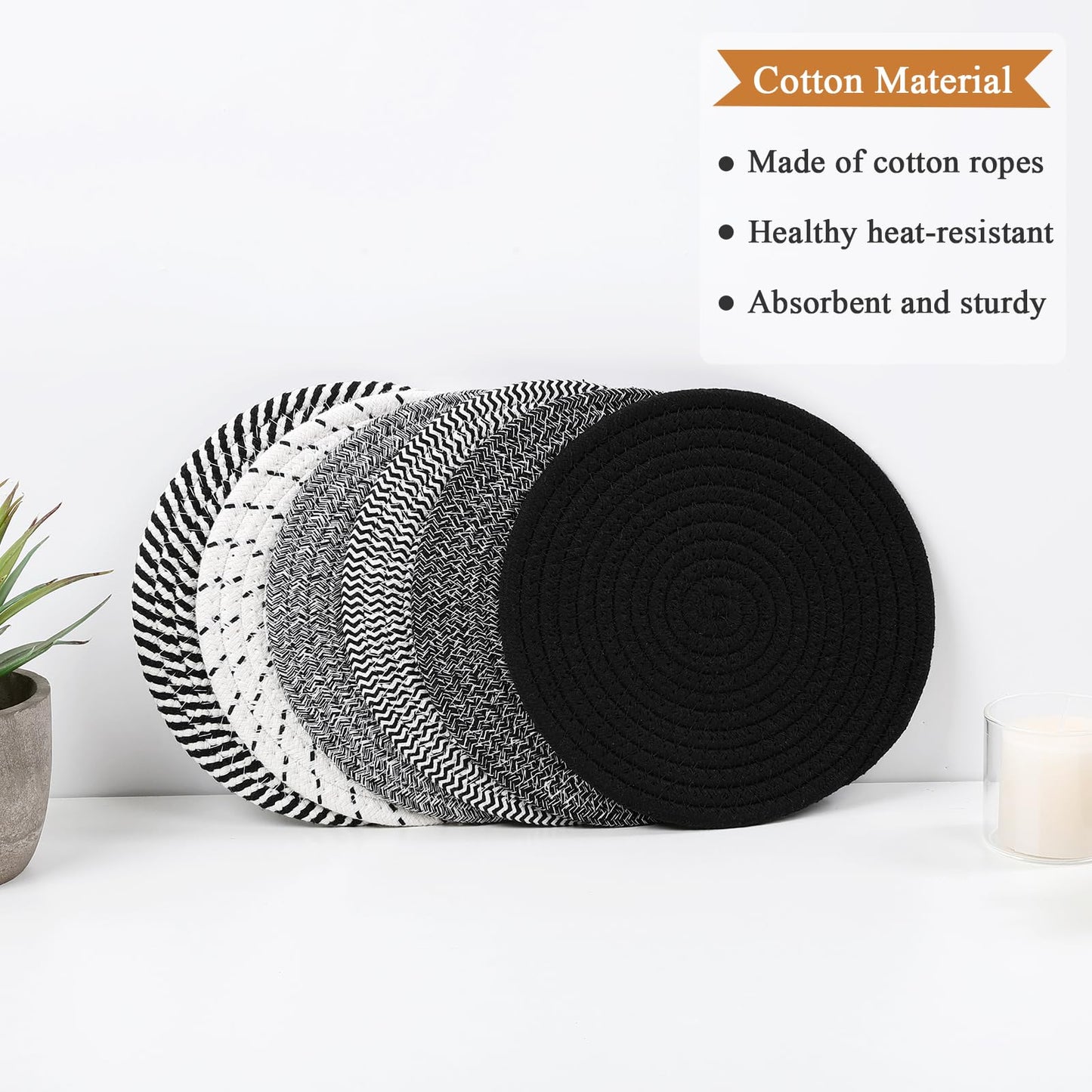 SHACOS 8 Inch Trivets for Hot Dishes 6 Pieces Trivet Set