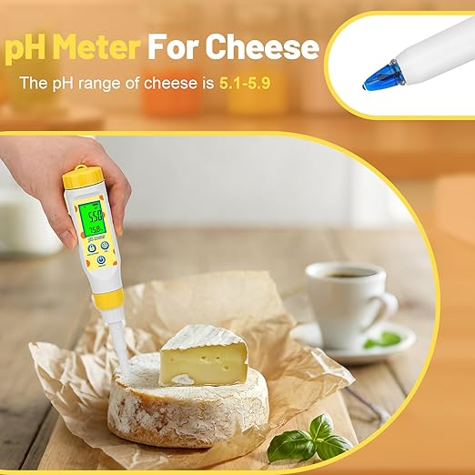 ORAPXI Digital pH Meter for Food Fermentation and Canning, Smart Food pH Tester with High Accuracy Spear Probe for Sourdough, Salsa and Hot Sauces, pH Test Pen with ATC for Solid and Liquid