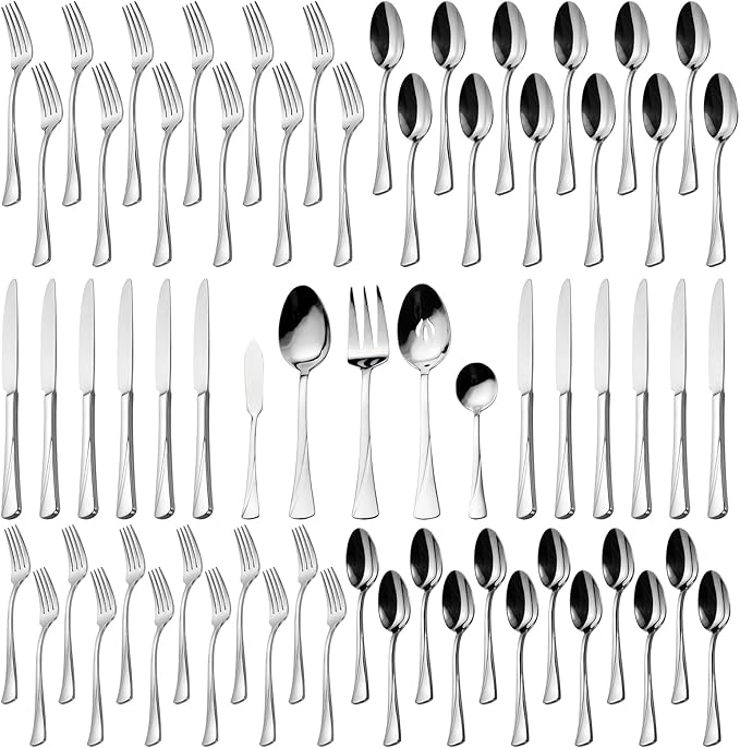 Alata Alice 20-Piece Silverware Set Stainless Steel Flatware Set,Service for 4,Mirror Polished Cutlery Set,Dishwasher Safe