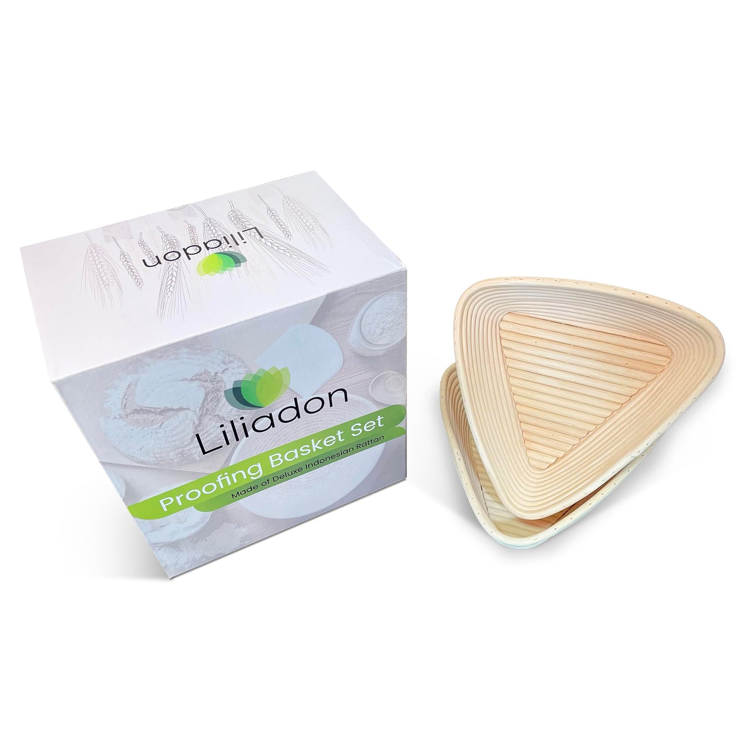 Liliadon Bread Proofing Basket Sourdough Bread Baking Supplies Starter Kit Set (Baguette Baskets)