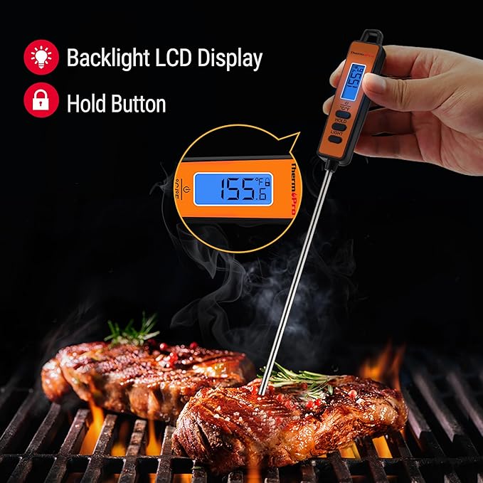 TempPro TempScan Infrared Thermometer Gun with Super Long Meat Probe