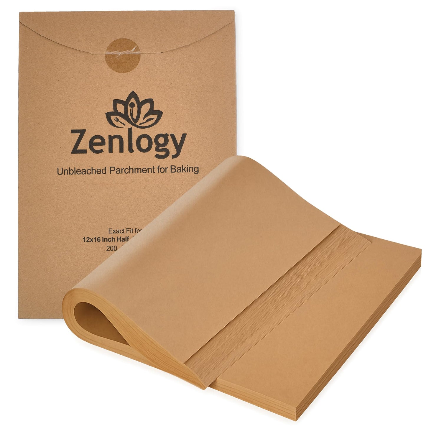 Zenlogy 12x16 Parchment Paper, 500 Sheets, Pre-Cut, Fits Half Sheet Pans