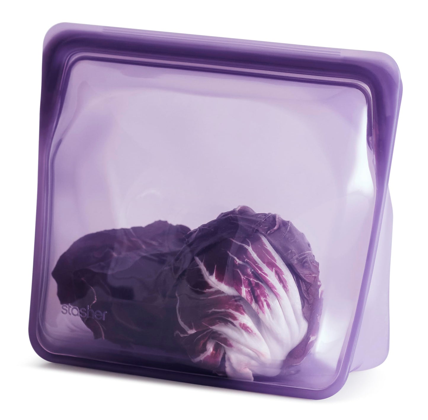 Stasher Reusable Silicone Food Storage Bag, Stand-Up Mid, Clear, 56 oz