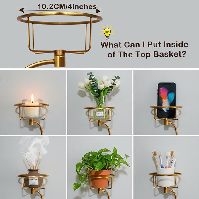 100% Solid Brass Hand Towel Holder for Bathroom Wall – Towel Ring with Candle Holder – Vintage Wall Candle Sconce Bathroom Decor – Antique Brass Towel Holder