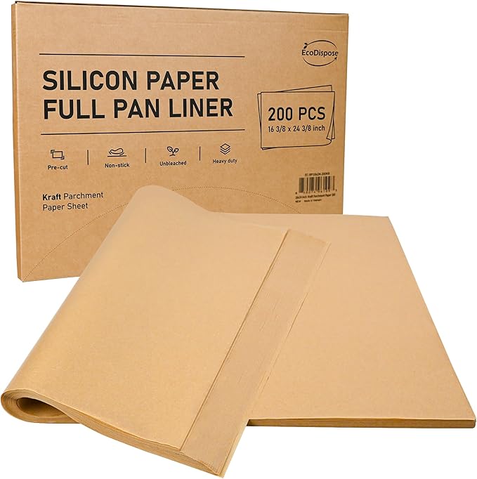 EcoDispose 500 Pcs Non-Stick Parchment Paper Baking Sheets 12-3/16"x16-3/8"