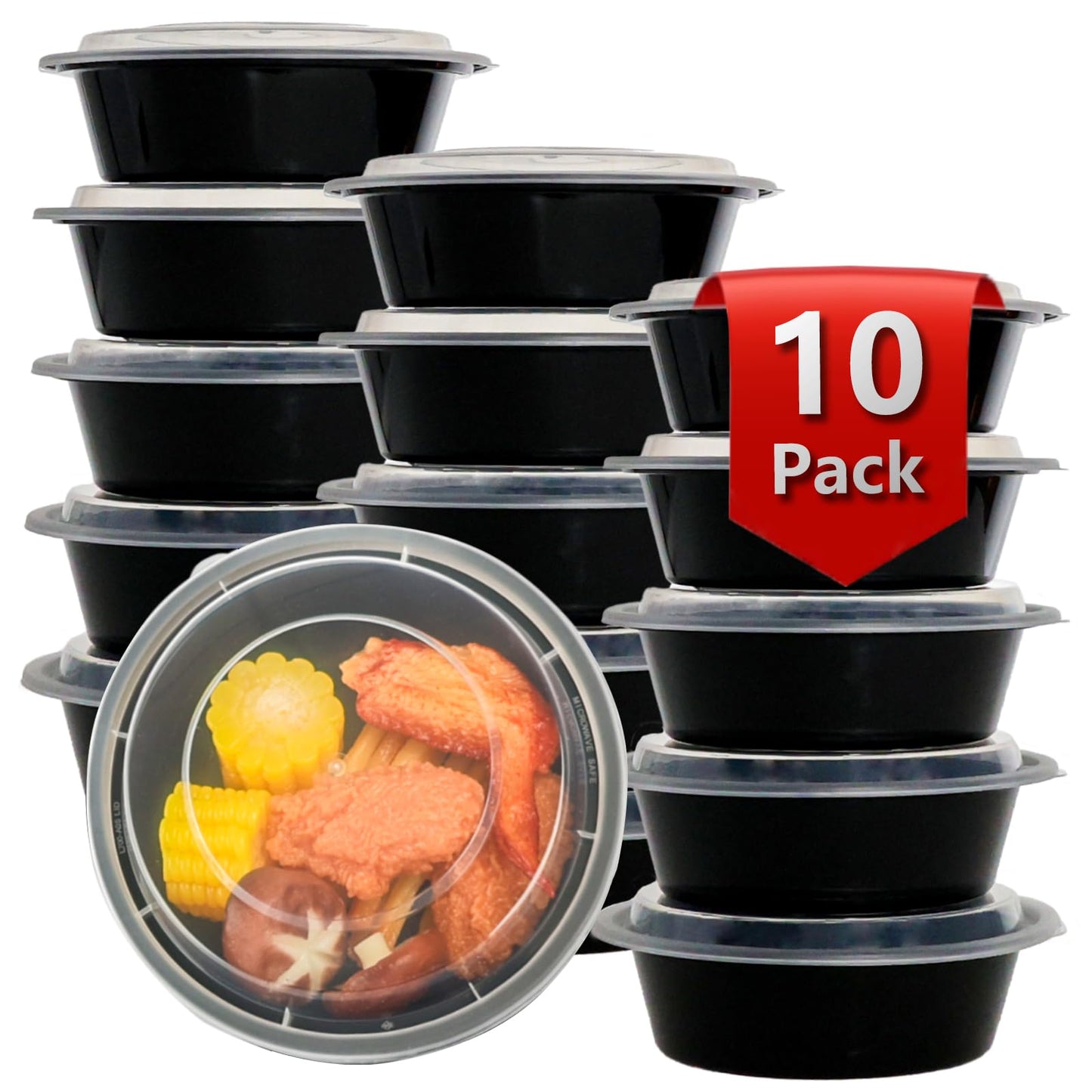 tropipak Meal Prep Containers, Food Containers with Lids, 24 oz, 50 Pack