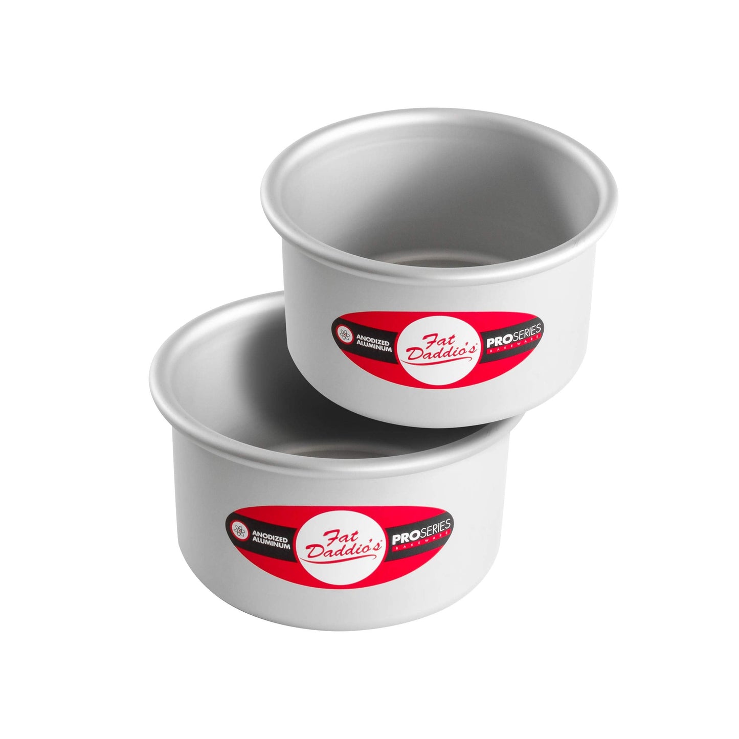 Fat Daddio's Anodized Aluminum Round Cake Pans, 2 Piece Set, 5 x 2 Inch