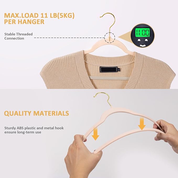 Velvet Hangers, Set of 30 Pack Clothes Hanger with 360° Swivel Gold Hook, Non-Slip, and Space-Saving, 0.2-Inch Thick, 17.7-Inch Long for Coat, Shirt, Dress, Pants - Pink
