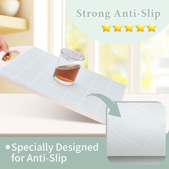 Drawer and Shelf Liner for Kitchen Cabinet: 17 in X 20 Ft Non Slip Waterproof Shelf Paper Non Adhesive Refrigerator Liners Light Gray Grid Easy Liners for Bathroom