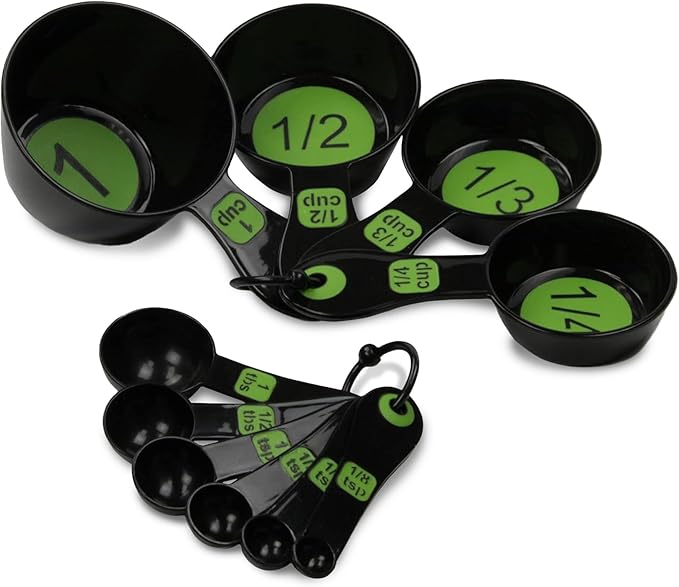 Chef Craft Easy to Read Plastic Measuring Cup Set, 10 Piece, white