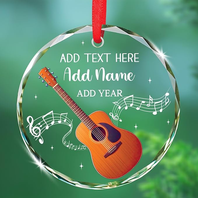 Clarinet Player Christmas Glass Ornament, Personalized Clarinet Xmas Ornament Gifts for Musical Instrument Player, Clarinettist Christmas Keepsake, Custom Text & Name Musician Glass Ornaments 2026