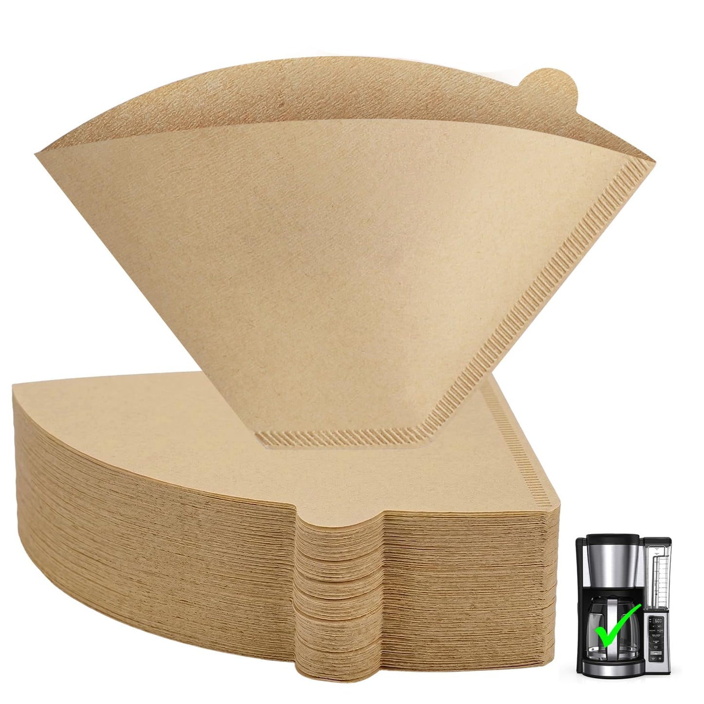 Clinuse 200Pcs #4 Cone Coffee Filters 8-12 Cup Compatible with Ninja Maker