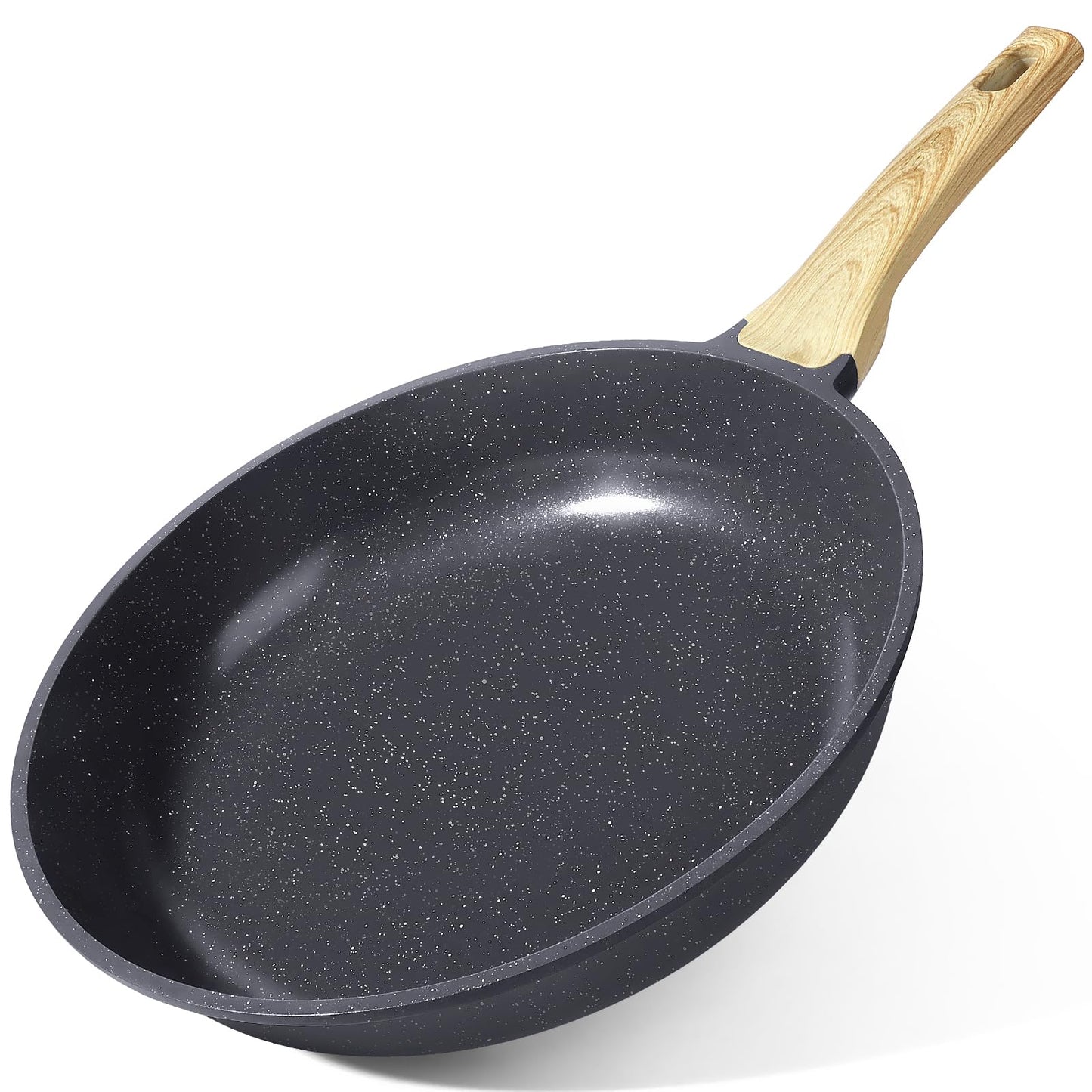 GiPP Ceramic Nonstick Frying Pan with Lid - 10" Healthy Non-Toxic Non Stick Skillet Omelette Pans, Induction Compatible Chef Pan, PFAS & PFOA-Free, Dishwasher Safe, Stay Cool Handles