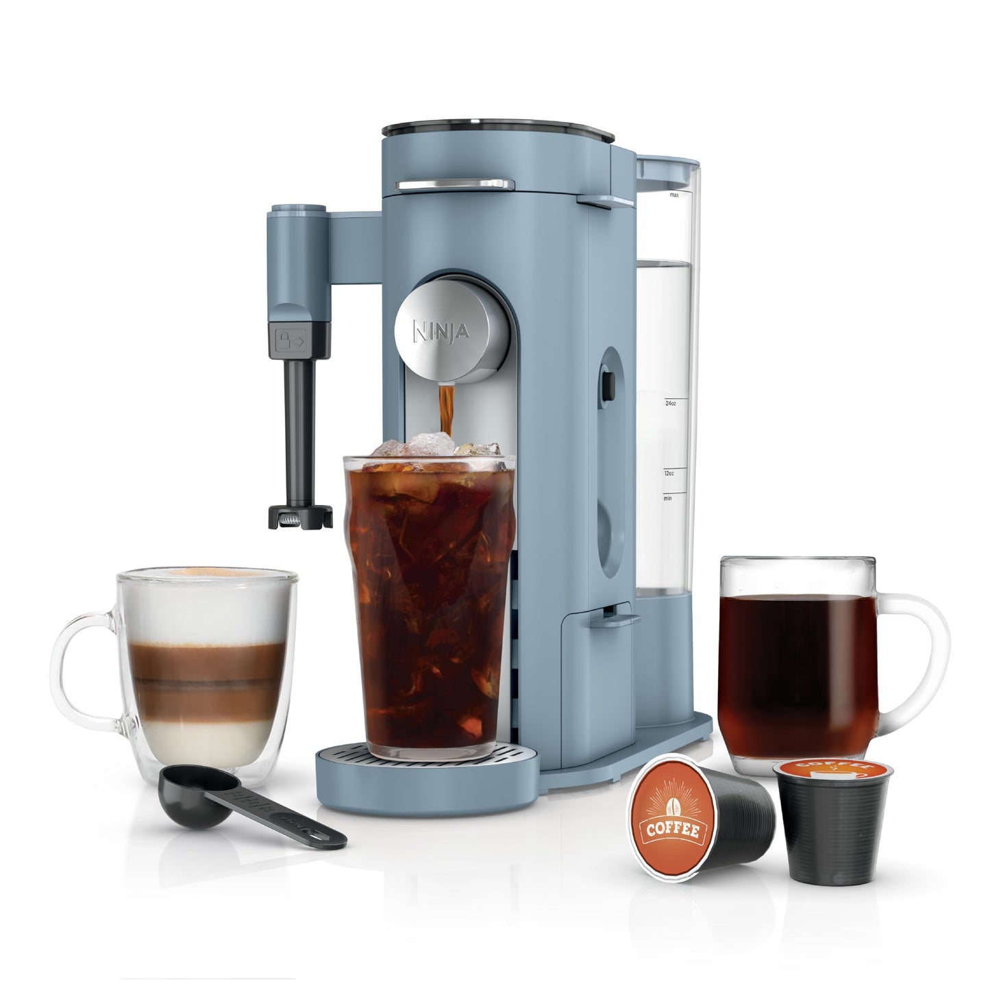 Ninja Pod & Grounds XL Coffee Maker, K-Cup Compatible, Denim Blue, PB055ABL