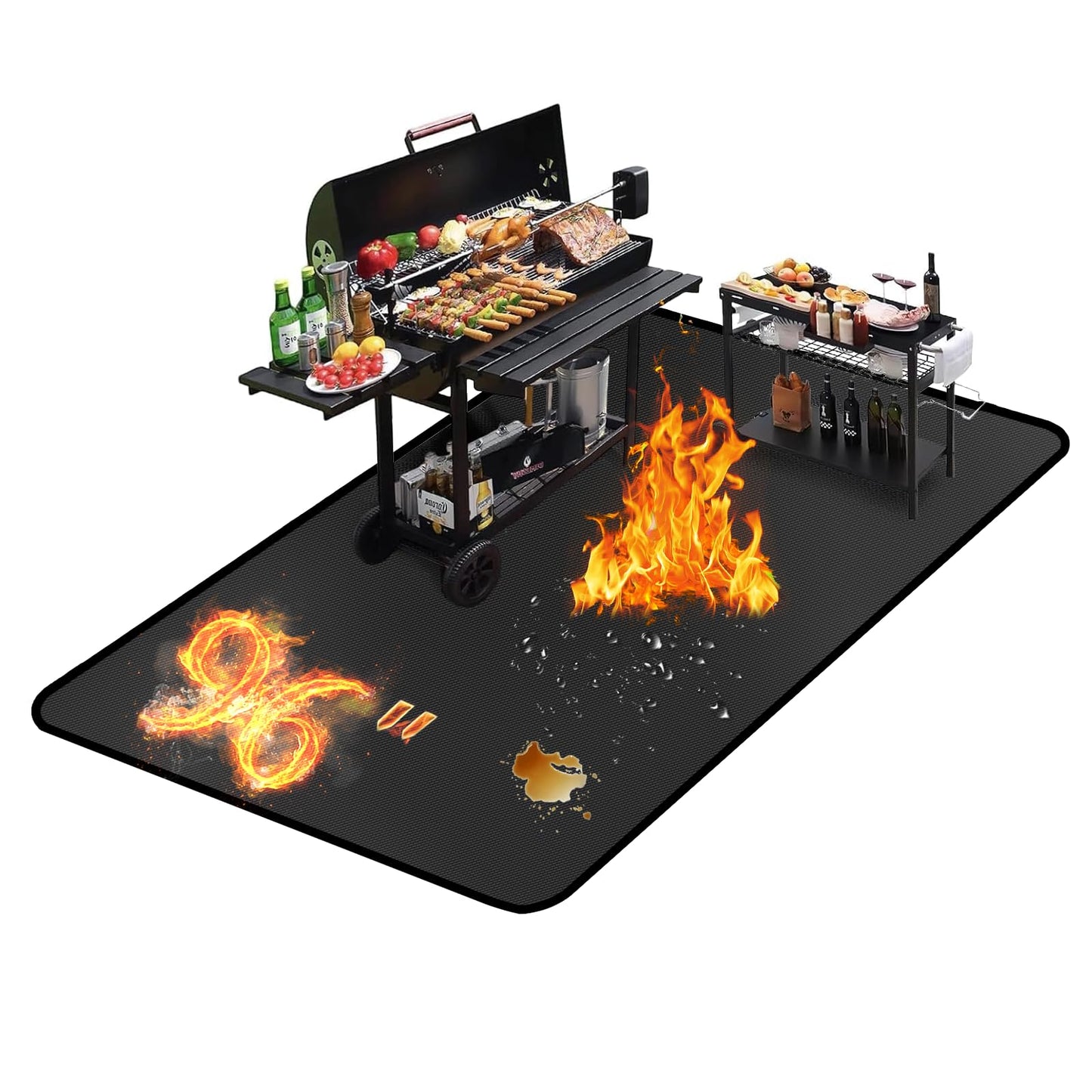 60 ×52 Inch Under Grill Mats for Outdoor Grill & Grill Mat for Under BBQ