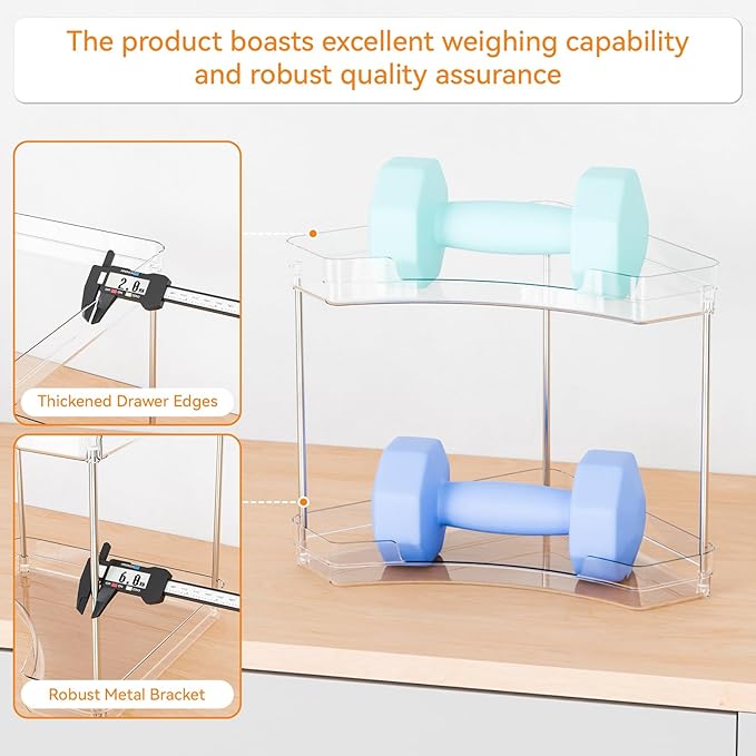 Yieach 2 Tier Corner Bathroom Counter Organizer,Clear Sink Shelf,Bathroom Corner Organizer and Storage for Restroom,Vanity Countertop,Two Tier Small Sink Organizers & Rack for Makeup,Beauty Product