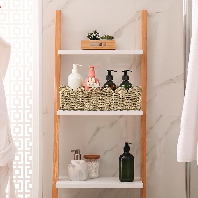 Toilet Paper Storage Basket Bathroom Counter Organizer Wicker Baskets for Organizing Cute Basket for Bedroom Nursery Room Kitchen Bathroom Decor -Seagrass Beige